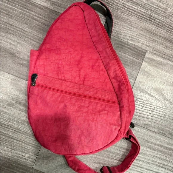 Raspberry Pink Nylon Ameribag Healthy Back Sling Bag Backpack - Picture 1 of 6